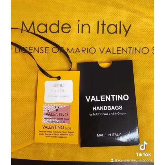 NWT Authentic VALENTINO By Mario Valentino Gold Chain Ladies Crossbody/ Tote Bag - Picture 7 of 15